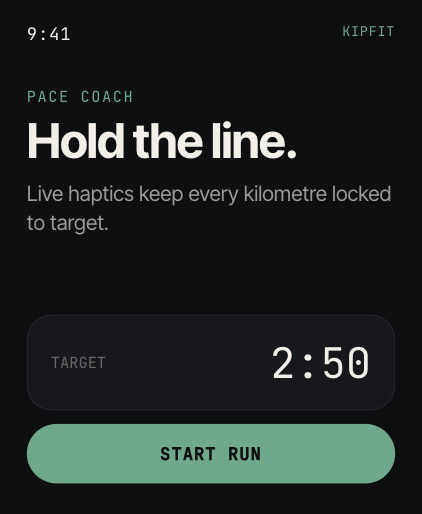 KipFit Watch Pace Coach start